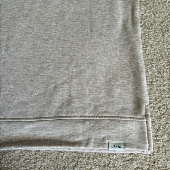 Orvis Sweatshirt Beige Oatmeal Long Sleeve Pullover V-neck Soft Fleece Large - Picture 15 of 15